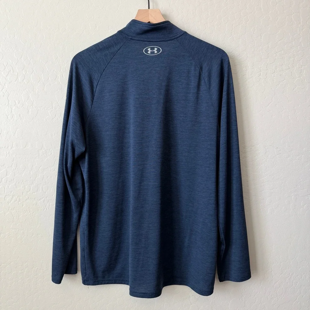Under Armour Heatgear Project Rock‎ Mens Loose Quarter Zip Pullover Large Navy